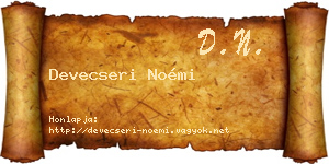 Devecseri Noémi névjegykártya