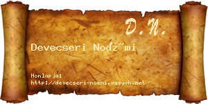 Devecseri Noémi névjegykártya